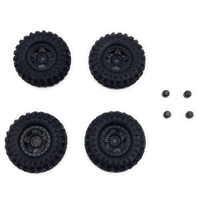 HBP240506 - 1.2inch Deep Star Wheel 68mm Mudder-XL Tire Set ( Black )