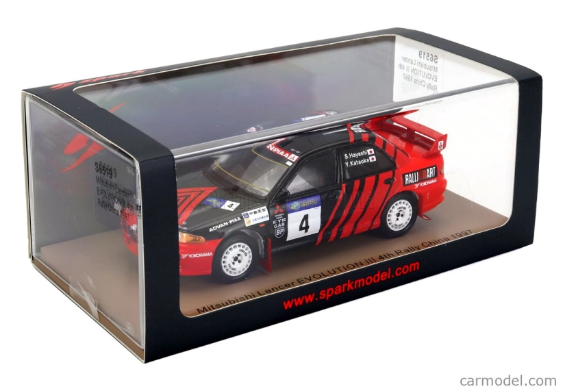 Spark-model Mitsubishi Lancer Evolution Iii N 4 Rally China 1997 Yoshihiro Kataoka - Satoahi Hayashi 1:43 Červená čierna