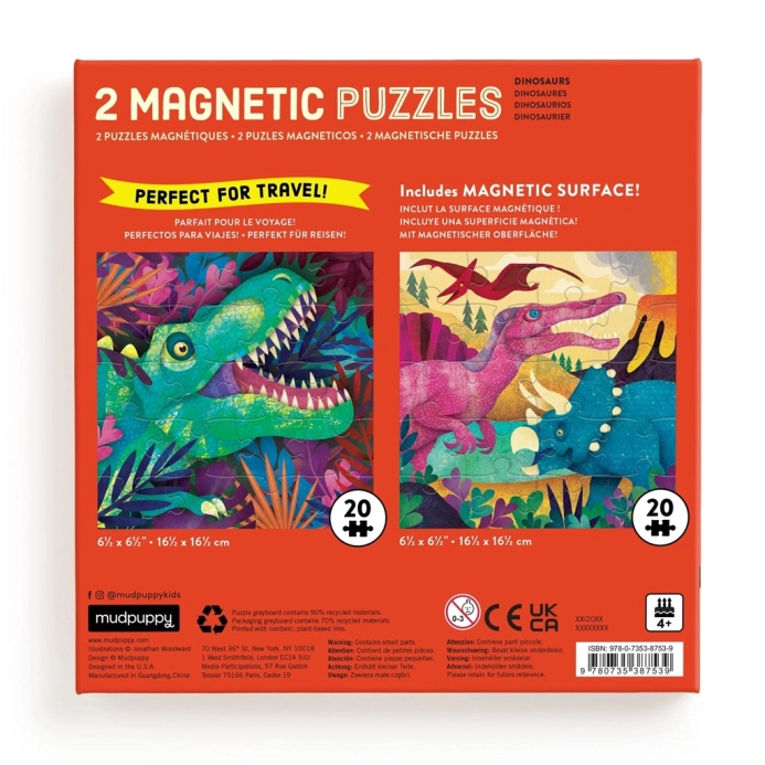 Mudpuppy Magnetické puzzle Řev dinosaurů 2x20 dílků