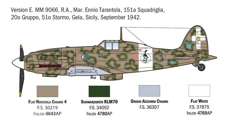 Italeri Macchi Mc.202 Folgore Wwii - Italian Army 1940 - Military Airplane 1:72 /