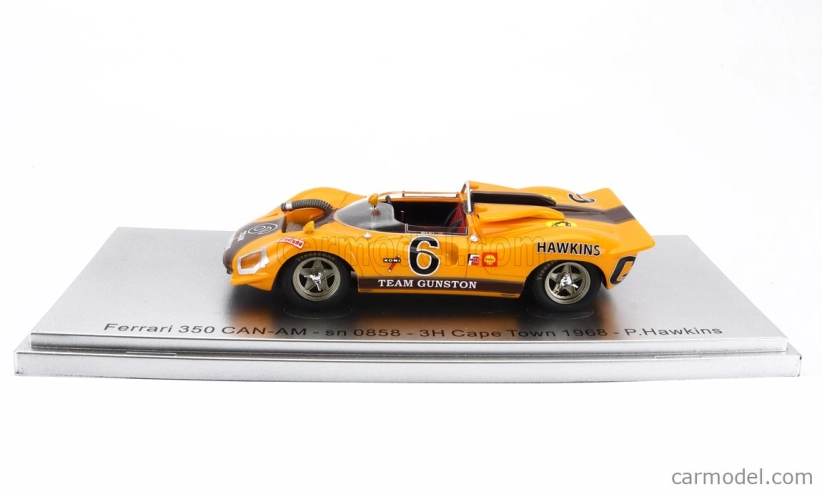 Kess-model Ferrari 350 P4 Spider Can-am S/n0858 Team Gunston N 6 Winner 3h Cape Town 1968 P.hawkins 1:43 Žlutě Hnědá