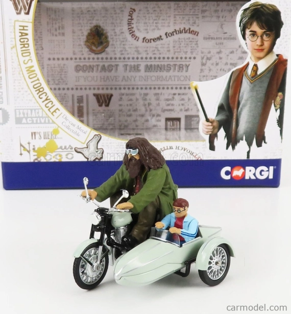 Corgi Motorcycle Hagrid's Sidecar Harry Potter - Movie 1:36 Velmi Světle Zelená