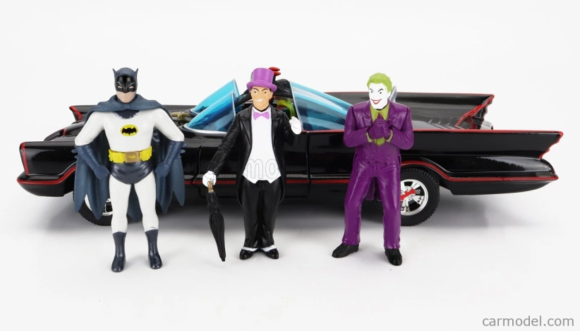 Jada Batman Batmobile 1966 - Classic TV Series + 3 figurky 1:24