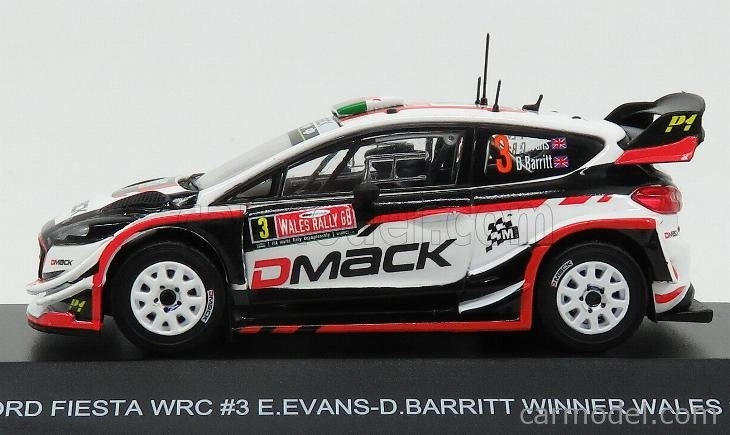 Minipartes Ford england Fiesta Wrc N 3 Winner Rally Wales 2017 E.evans - D.barritt 1:43 Biela čierna červená