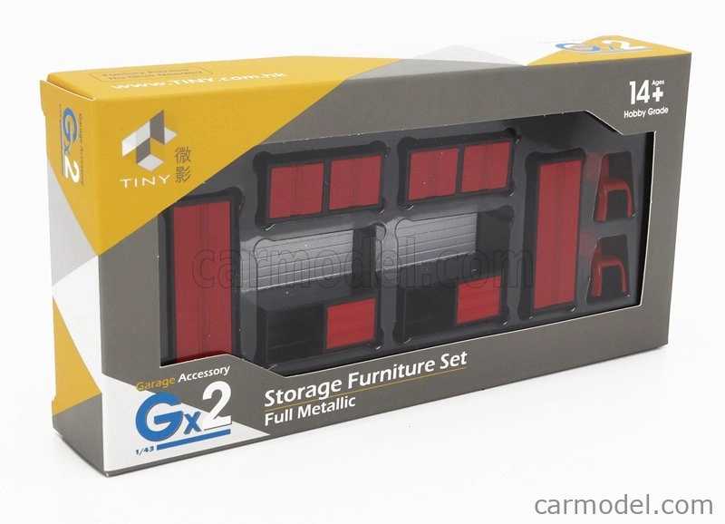 Tiny toys Accessories Set Garage Storage Forniture 1:43 Red
