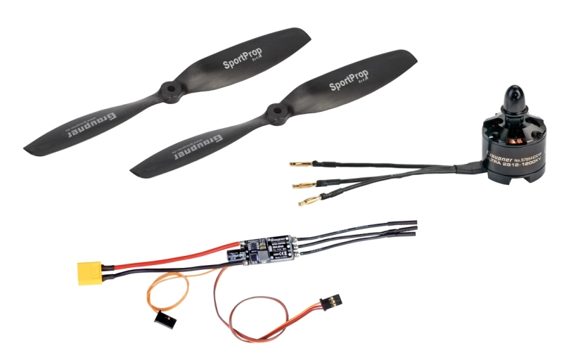 Kombinovaná sada Telemetr. regul. HOTT 35Amp SBEC + Ultra 2812-1200Kv lev. (CCW) + 2 vrtule