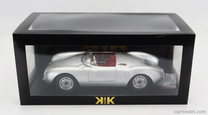 Porsche 550a Spider 1956 v mierke 1:12 strieborný