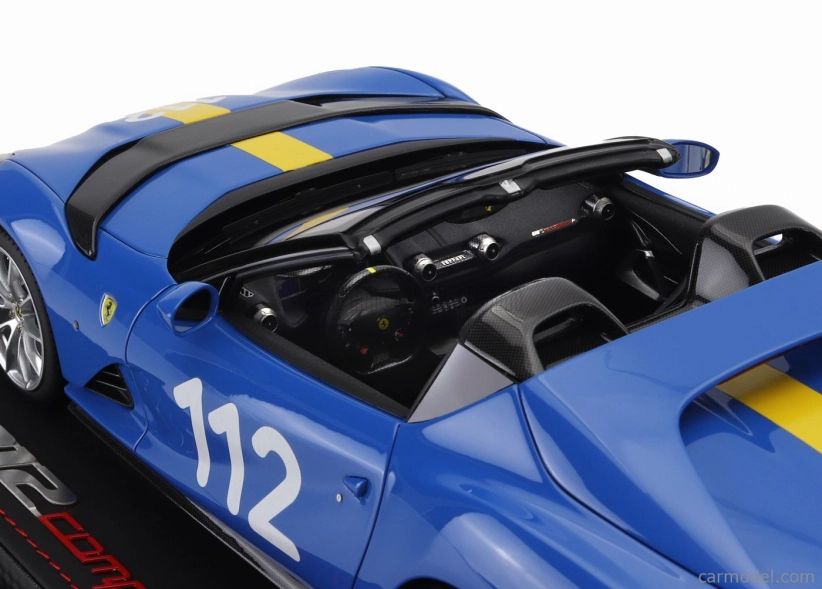 Bbr-models Ferrari 812 Competizione A Spider N 112 2022 - Con Vetrina - S vitrínou 1:18 French Racing Blu - Modro-žltá