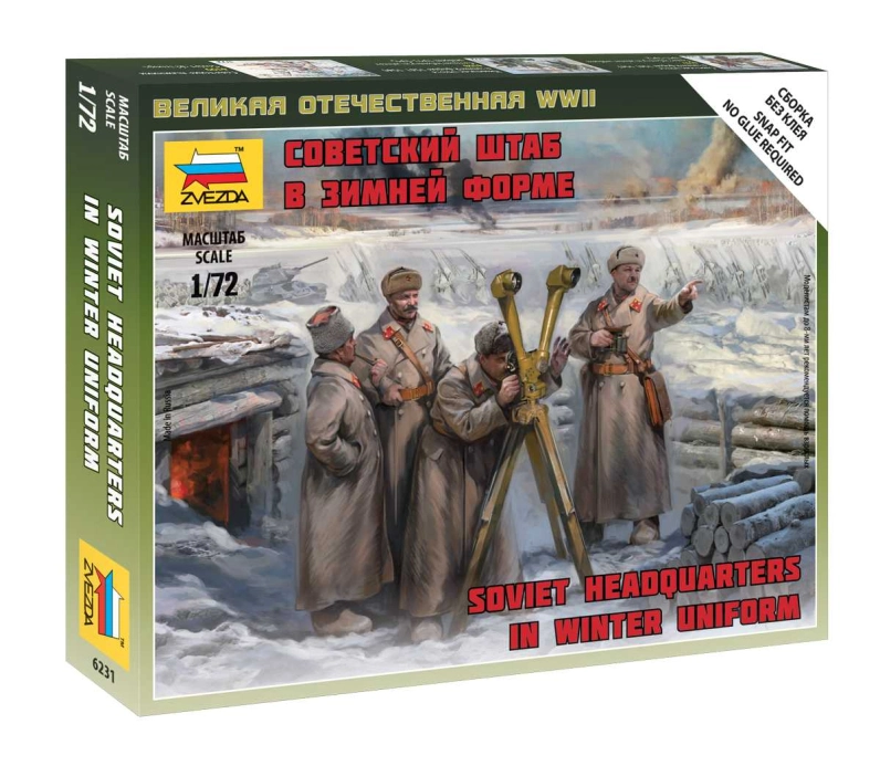 Zvezda figurky sovětské velitelství v zimních uniformách (1:72)