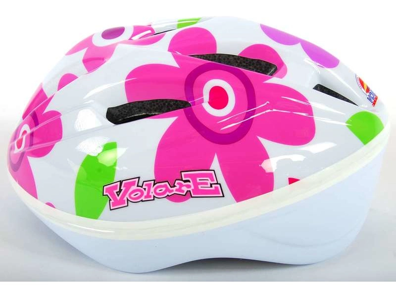 Volare - Dětská přilba Deluxe 51-55cm květiny bílá
