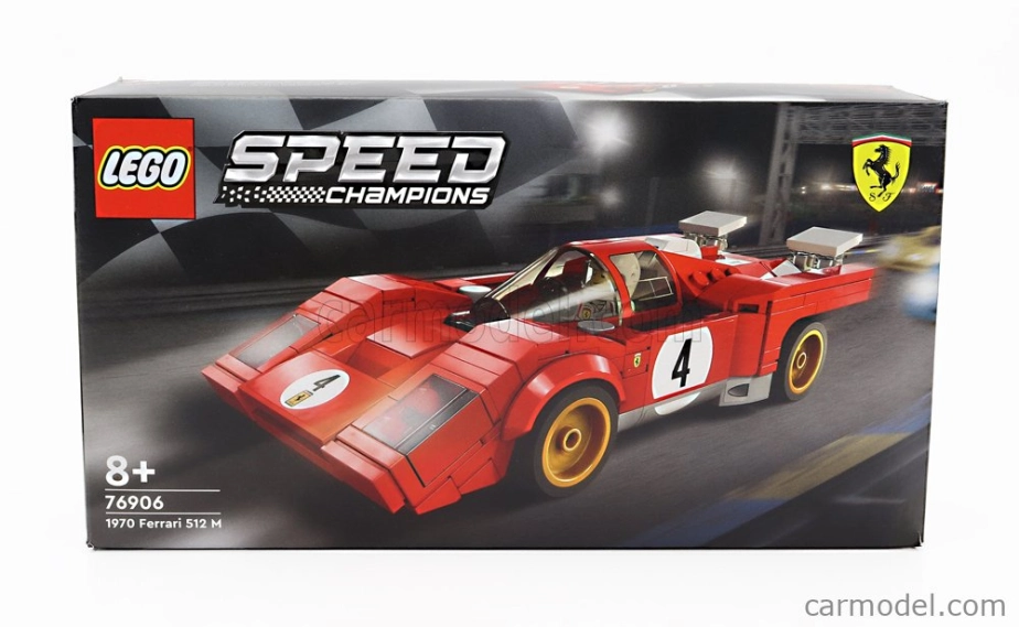 Lego Ferrari Lego Speed Champion - 512m N 4 Racing 1970 - 291 Pezzi - 291 Pieces Red