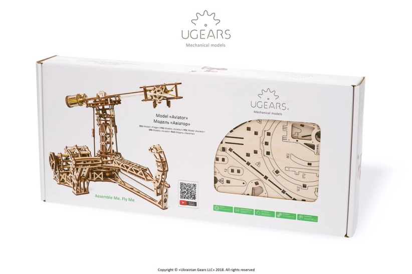 Ugears 3D drevené mechanické puzzle lietajúce stroje