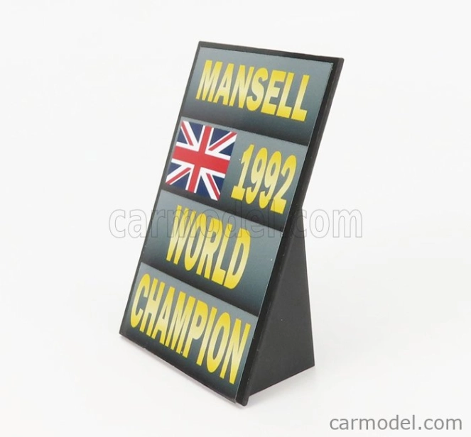 Cartrix Accessories F1 World Champion Plate Pit Board - Williams Fw14b Renault N 5 Season 1992 Nigel Mansell 1:18 Šedá Černá Žlutá