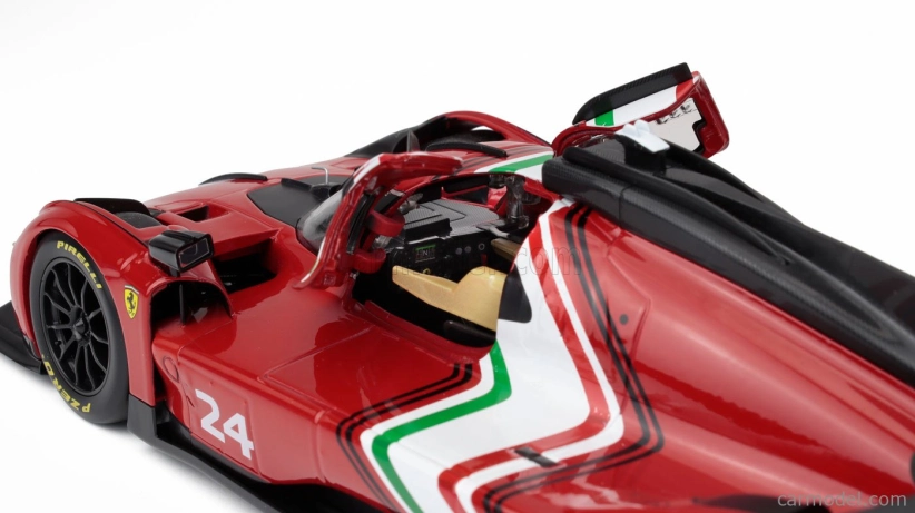 Bburago Ferrari 499p 3.0l Turbo V6 N 24 Modificata 2024 1:18 červená žltá čierna