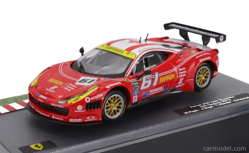 Edicola Ferrari 458 Italia Gt3 4.5l V8 Team Aim Motorsport N 61 24h Daytona 2013 Giancarlo Fisichella - Jeff Segal - Toni Vilander 1:43 Červená Bílá