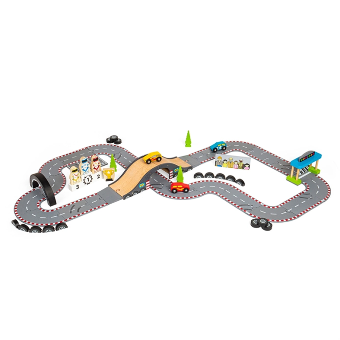 Bigjigs Rail Dřevěná autodráha závodní den - poškozený obal