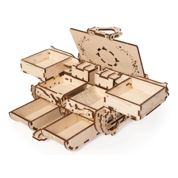 Ugears 3D drevené mechanické puzzle Antique Jewelry Box