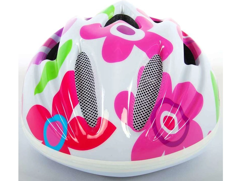 Volare - Dětská přilba Deluxe 51-55cm květiny bílá