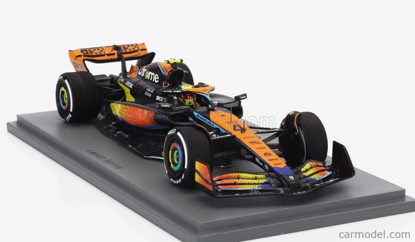 Spark-model Mclaren F1 Mcl60 Team Mclaren N 4 5th Abu Dhabi Gp 2023 Lando Norris 1:43 Orange Blue Black