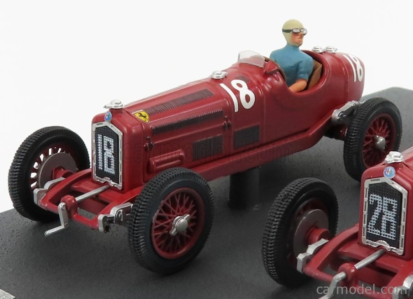 Rio-models Alfa romeo F1 2x P3 Scuderia Ferrari N 18 Víťaz Tripoli Gp 1934 Varzi + P3 N 28 2. Tripoli Gp 1934 Moll 1:43 Red
