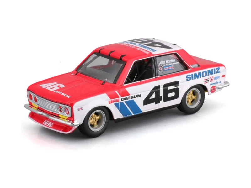 Bburago Datsun 510 Bre N 46 Racing 1972 1:43 Bílá Modrá Červená