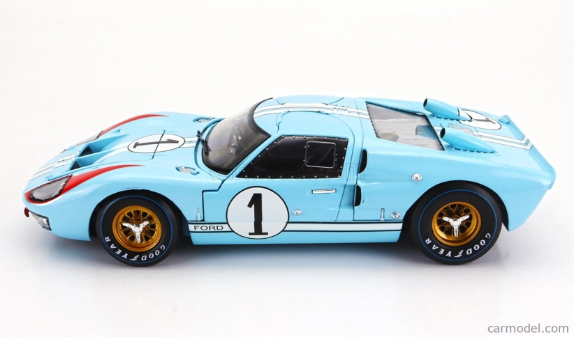 Shelby-collectibles Ford usa Gt40 Mkii 7.0l V8 Team Shelby American Inc. N 1 2nd (but Really Winner) 24h Le Mans 1966 K.miles - D.hulme 1:18 Light Blue