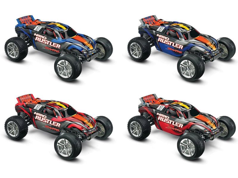 RC auto Traxxas Nitro Rustler 1:10 TQi RTR, modrá