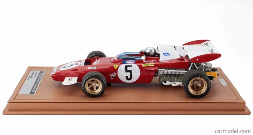 Tecnomodel Ferrari F1  312b2 N 5 German Gp (with Pilot Figure) 1971 Mario Andretti - Con Vetrina - With Showcase 1:18 Červená Bílá
