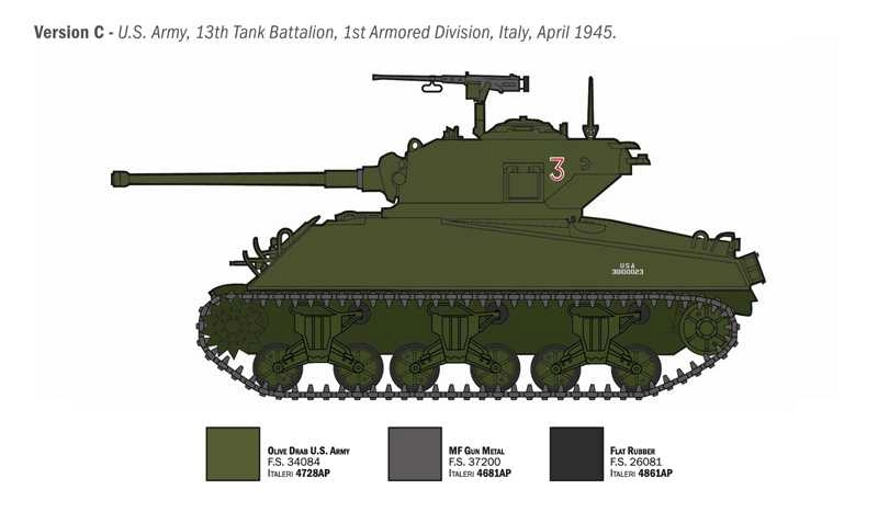Italeri Tank M4a3 Wet Sherman Miltary 1945 1:35 /