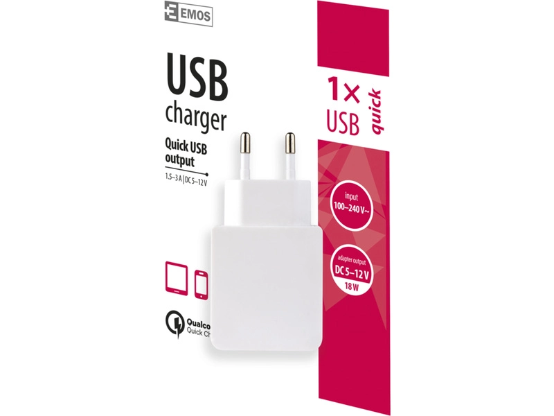 QC3.0 18W univerzálny napájací adaptér USB