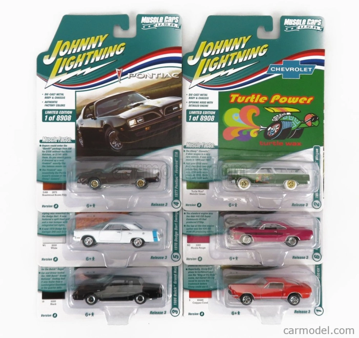 Johnny lightning Chevrolet Set Assortment 6 Pieces 1:64 Různé