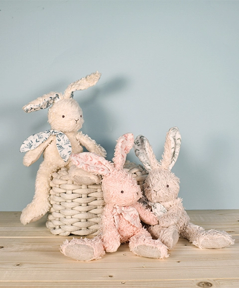 Doudou Ružový plyšový králik z organickej bavlny 25 cm
