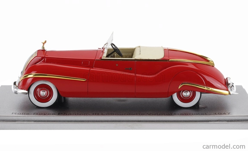 Kess-model Rolls royce Phantom Iii Labourdette Vutotal Cabriolet Open 1947 1:43 Red Gold