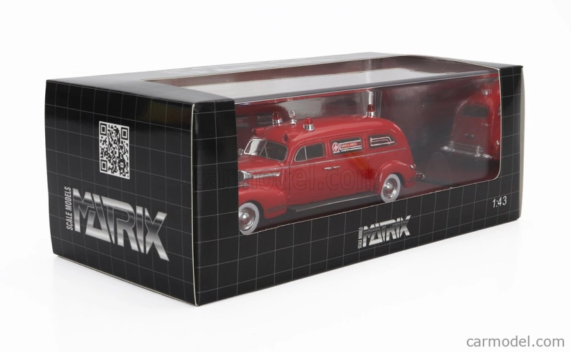 Modely v mierke Matrix Packard Henney Ambulance 1941 1:43 Červená