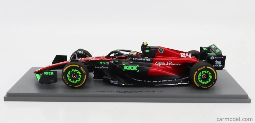 Spark-model Alfa romeo F1 C43 Team Orlen N 24 Belgium Gp 2023 Guanyu Zhou 1:18 Černá Červená