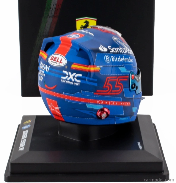 Looksmart Bell helmet Casco Helmet F1 Carlos Sainz Team Ferrari Hp N 55 Miami Gp 2024 1:5 Modrá Červená