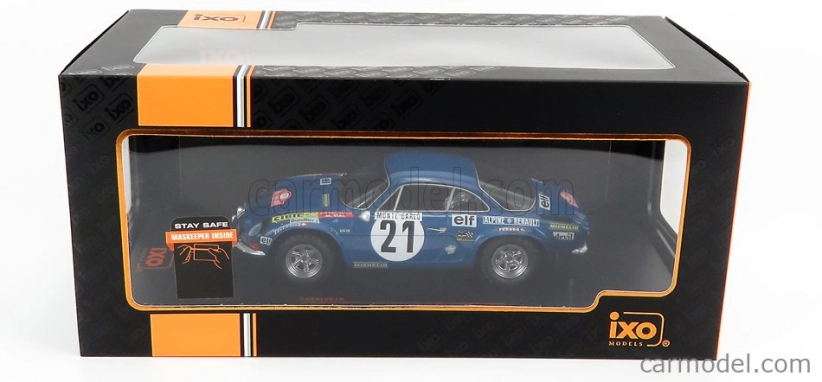 Ixo-models Renault Alpine A110 1800s N 21 Rally Montecarlo 1973 J-p.nicolas - M.vial 1:24 Blue Met
