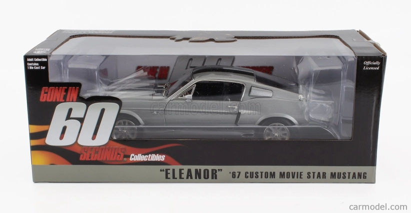 Greenlight Ford usa Mustang Shelby Gt500 1967 - Eleanor - Gone In Sixty Seconds 1:18 Grey Met Black