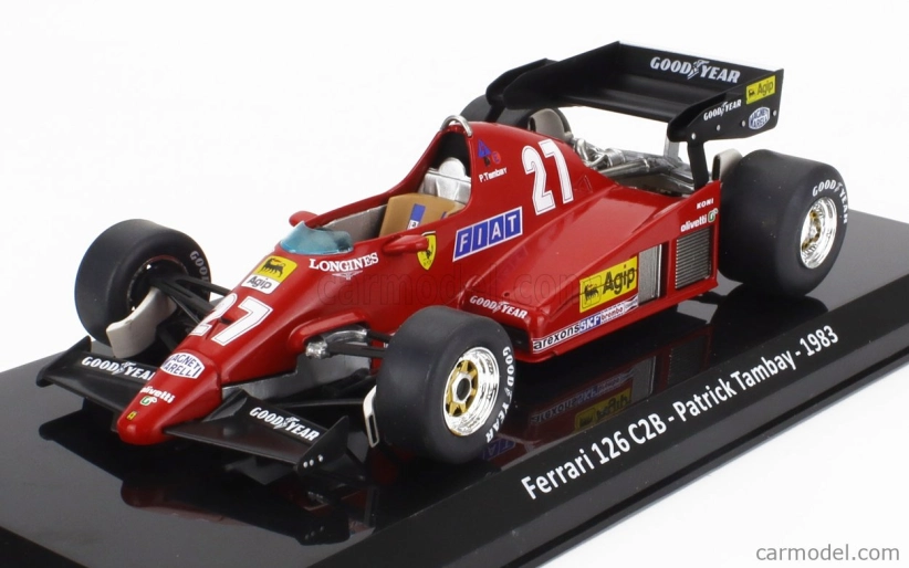 Edicola Ferrari F1 126 C2b N 27 Season 1983 Patrick Tambay - Con Vetrina - With Showcase 1:24 Red