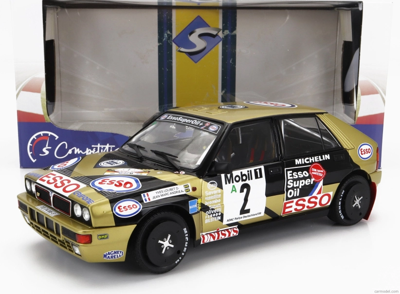 Solido Lancia Delta Hf H.f. Grifone Srl N 2 3rd Rally Deutschland 1989 Y.loubet - J.m.andrie 1:18 Zlatá Černá