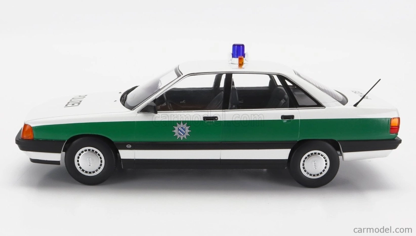 Triple9 Audi 100 (c3) Polizei 1989 1:18 Bielozelená