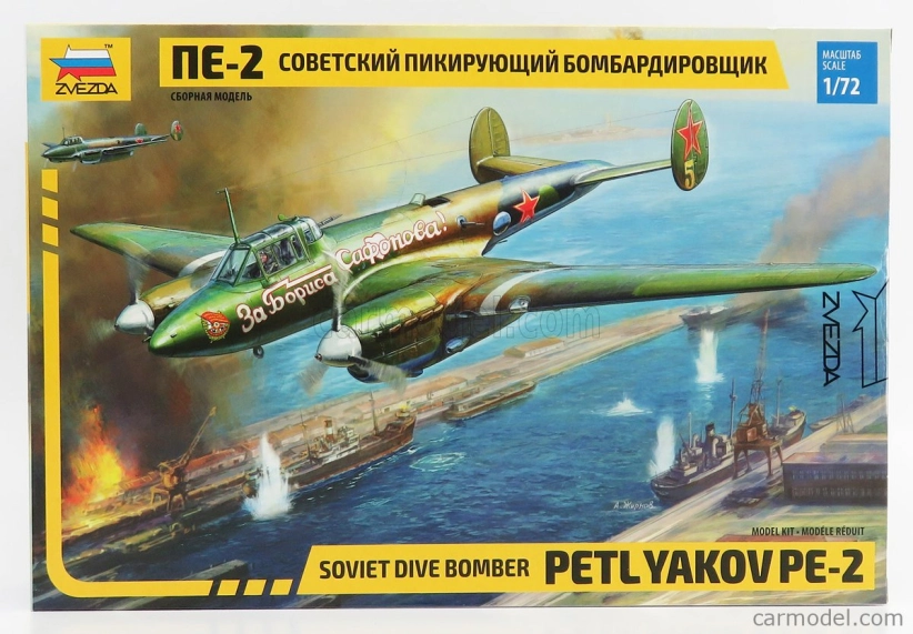 Zvezda Patljakov Pe-2 Sovietske lietadlo 1939 1:72 /