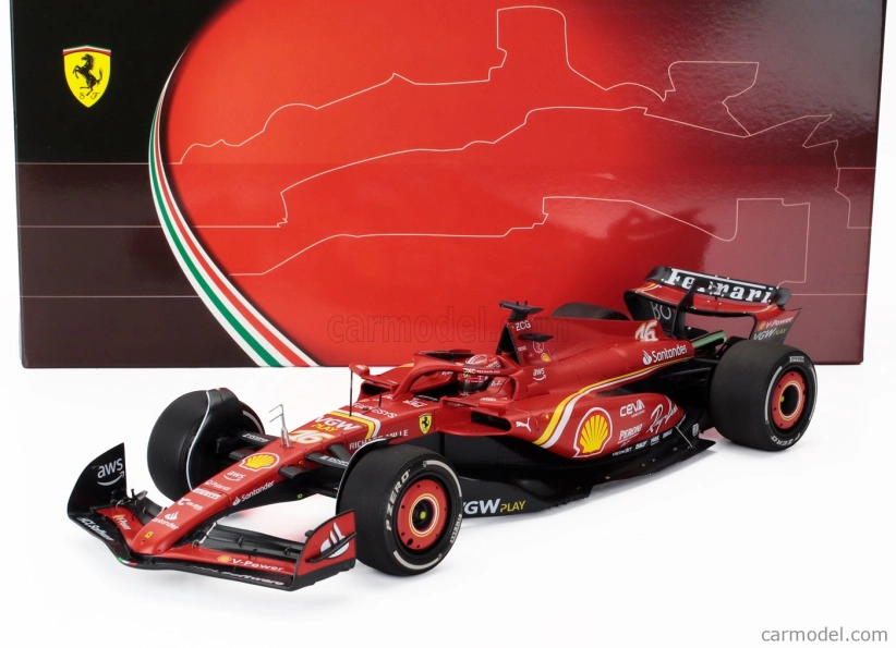 Bbr-models Ferrari F1 Sf-24 Team Scuderia Ferrari N 16 2nd Australian Gp 2024 Charles Leclerc - Polifoam Packaging 1:18 Červená Černá