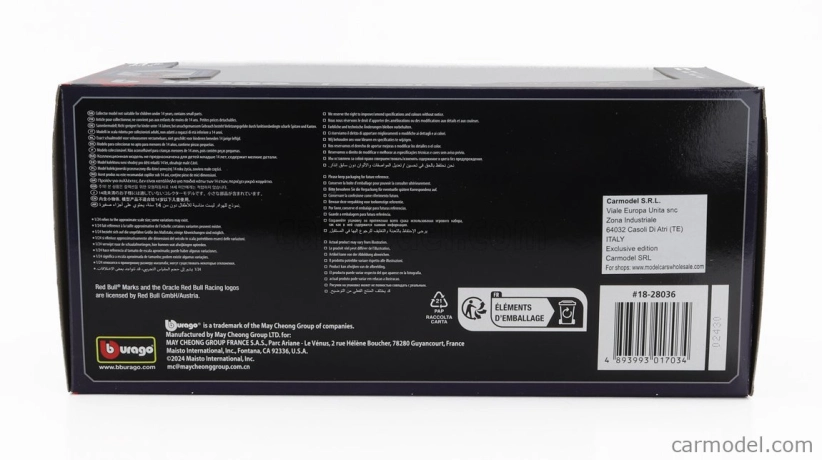 Bburago Red bull F1 Rb19 Team Oracle Red Bull Racing N 11 Season 2023 Sergio Perez 1:24 matná modrá žltá červená