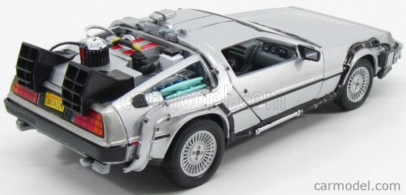 Welly De lorean Set 3 X Time Machine - Back To The Future 1 - 2 - 3 - Ritorno Al Futuro 1 - 2 - 3 1:24 Silver