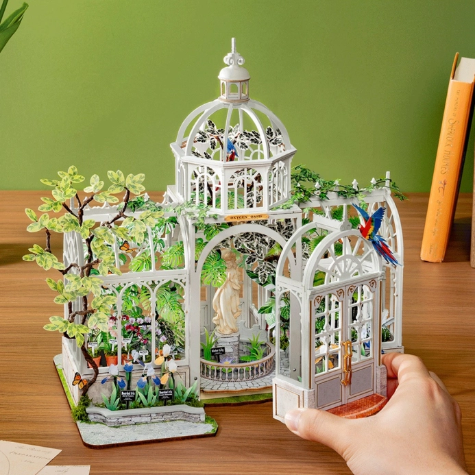 RoboTime 3D skládačka Miniatura domečku Oáza zeleně