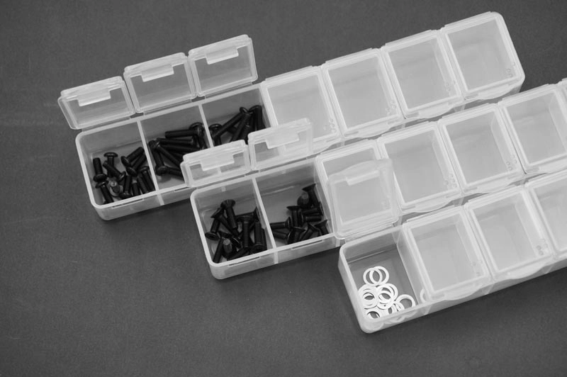 Box na díly 165x34x25 mm (7 přihrádek), 3 ks