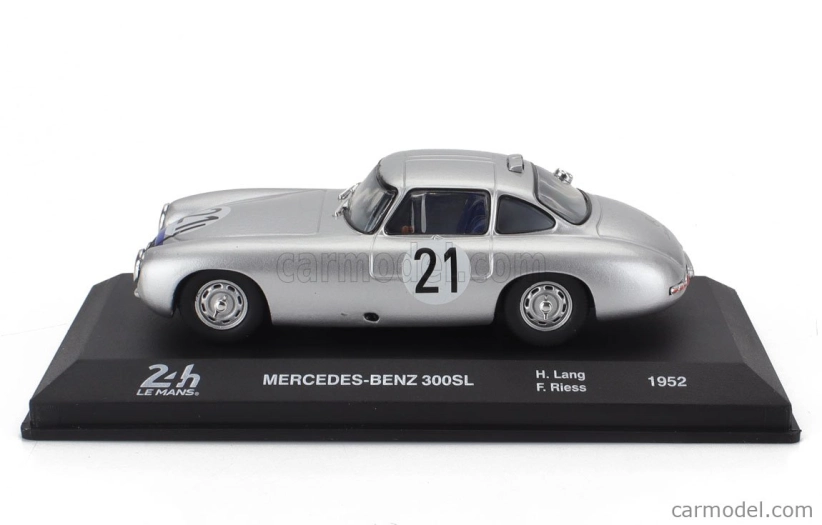 Edicola Mercedes benz 300sl 3.0l S6 Team Daimler-benz A.g. N 21 Winner 24h Le Mans 1952 Hermann Lang - Fritz Riess 1:43 Stříbrná Modrá