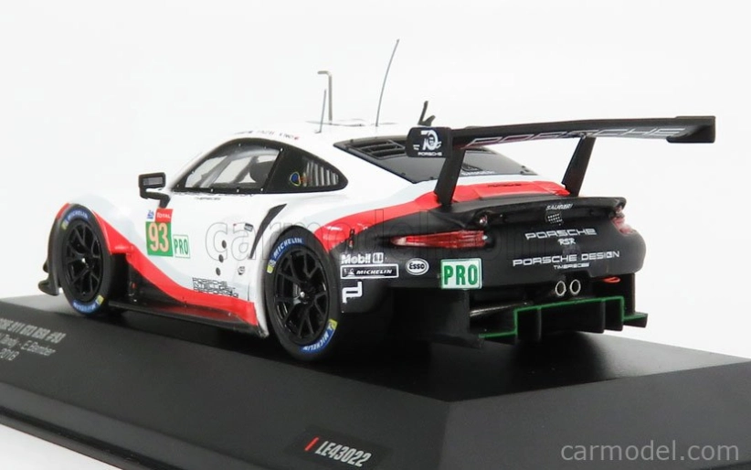 Ixo-models Porsche 911 991 Rsr Team Porsche Gt N 93 Lmgte Pro 24h Le Mans 2018 P.pilet - N.tandy - E.bamber 1:43 Biela čierna červená