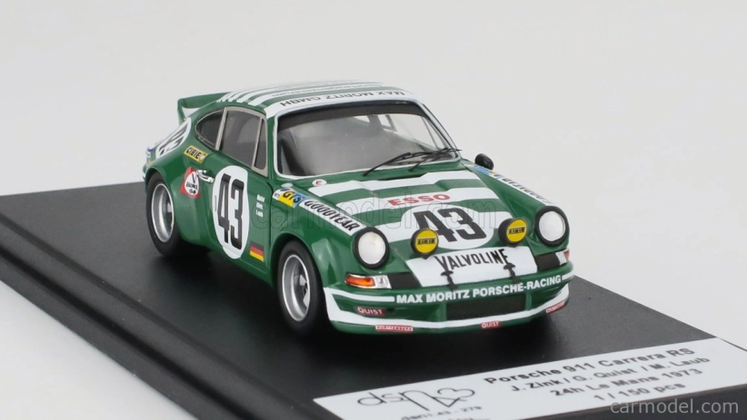 Trofeu Porsche 911 Carera Rs Coupe (night Version) N 43 24h Le Mans 1973 Jurgen Zink - Gerd Quist - Manfred Laub 1:43 Zelená Bílá